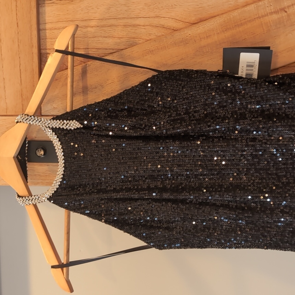 Sequined High Neck Rhinestone Mac Dugal size 4 style 26943 - Picture 4 of 8